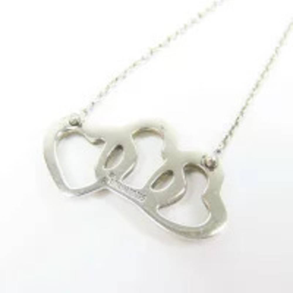 Tiffany Co Triple Open Heart Pendant Necklace Sterling Silver